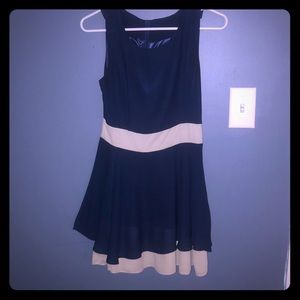 Navy and cream dress